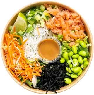 Zalm Poke salade (min 3 stuks)